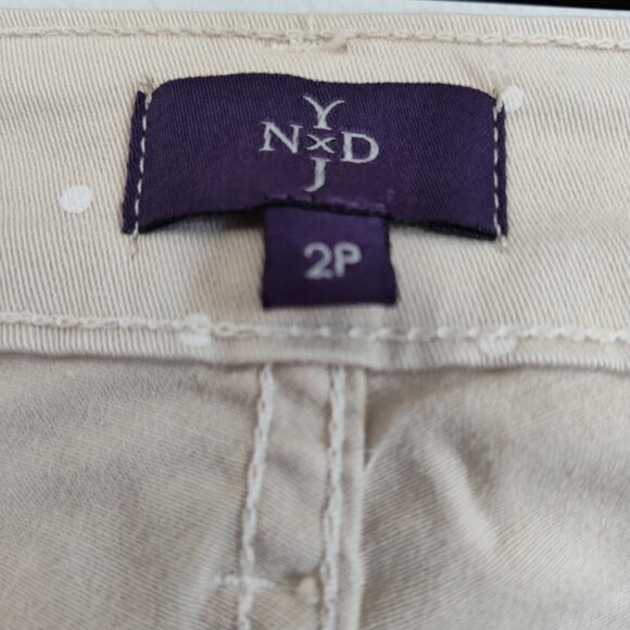 Ladies Petite SZ 2P NYDJ Beige Polka-Dot Ankle Pants - Picture 5 of 5